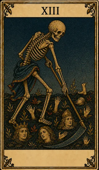 Arcane XIII, carte du Tarot de Marseille Lames de Minuit