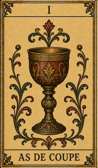As de Coupe, carte du Tarot de Marseille Lames de Minuit