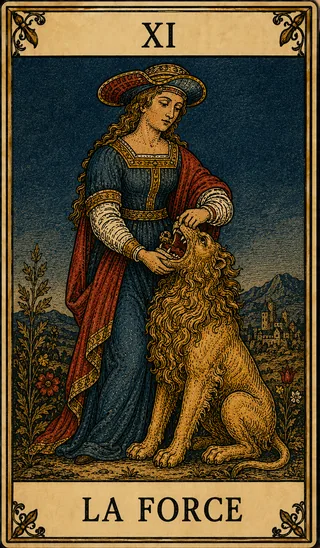 La Force, carte du Tarot de Marseille Lames de Minuit