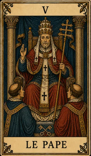 Le Pape, carte du Tarot de Marseille Lames de Minuit