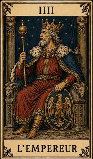 L’Empereur, carte du Tarot de Marseille Lames de Minuit
